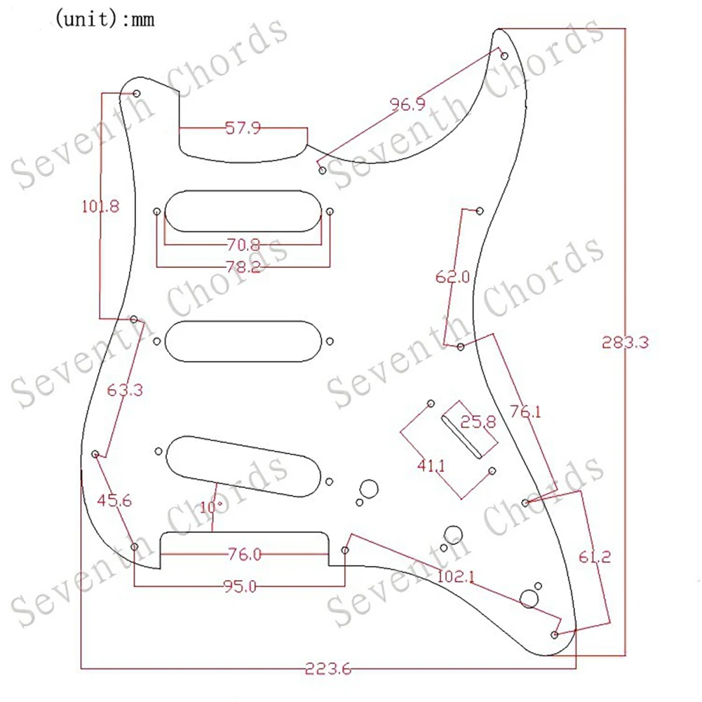 11 Löcher bunte Zelluloid Gitarre Schlagbrett Kratz platte für Gitarren sss Musik instrumente E-Gitarre Schlagbrett