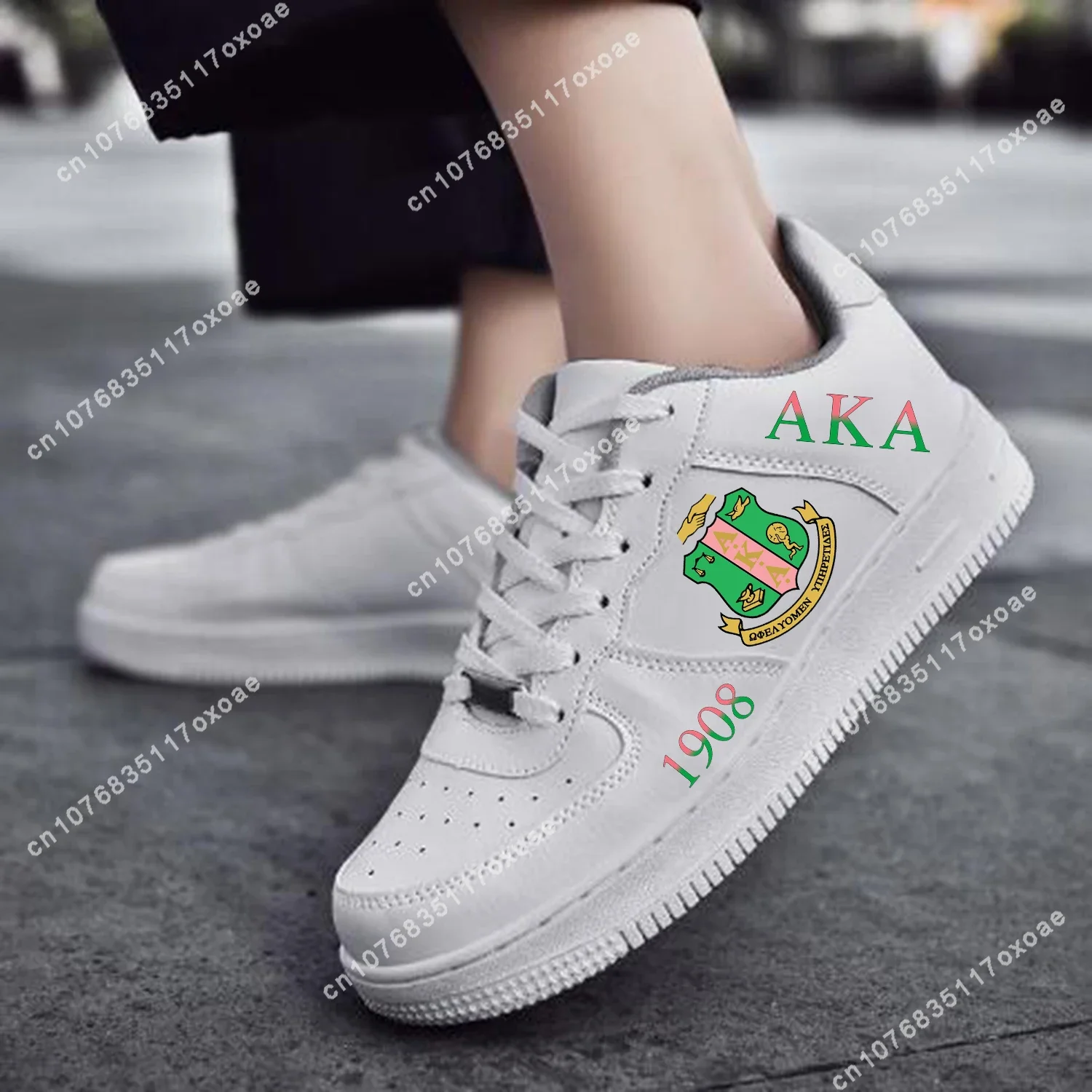 

Alpha Sorority AKA 1908 AF Basketball Mens Womens Sports High Quality Kappa Alpha Flats Force Sneakers Lace Up Mesh Custom Shoe