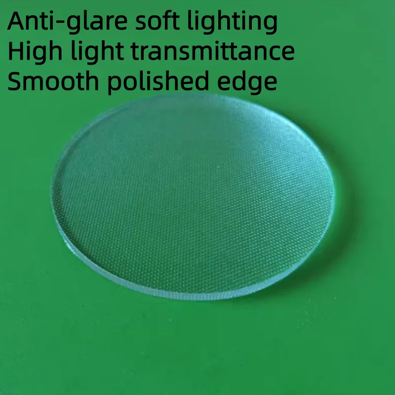 High Permeability 3.5mm Textured Optical Glass Anti-Glare Round Diffusion Sheet for LED Downlight Light Uniformization
