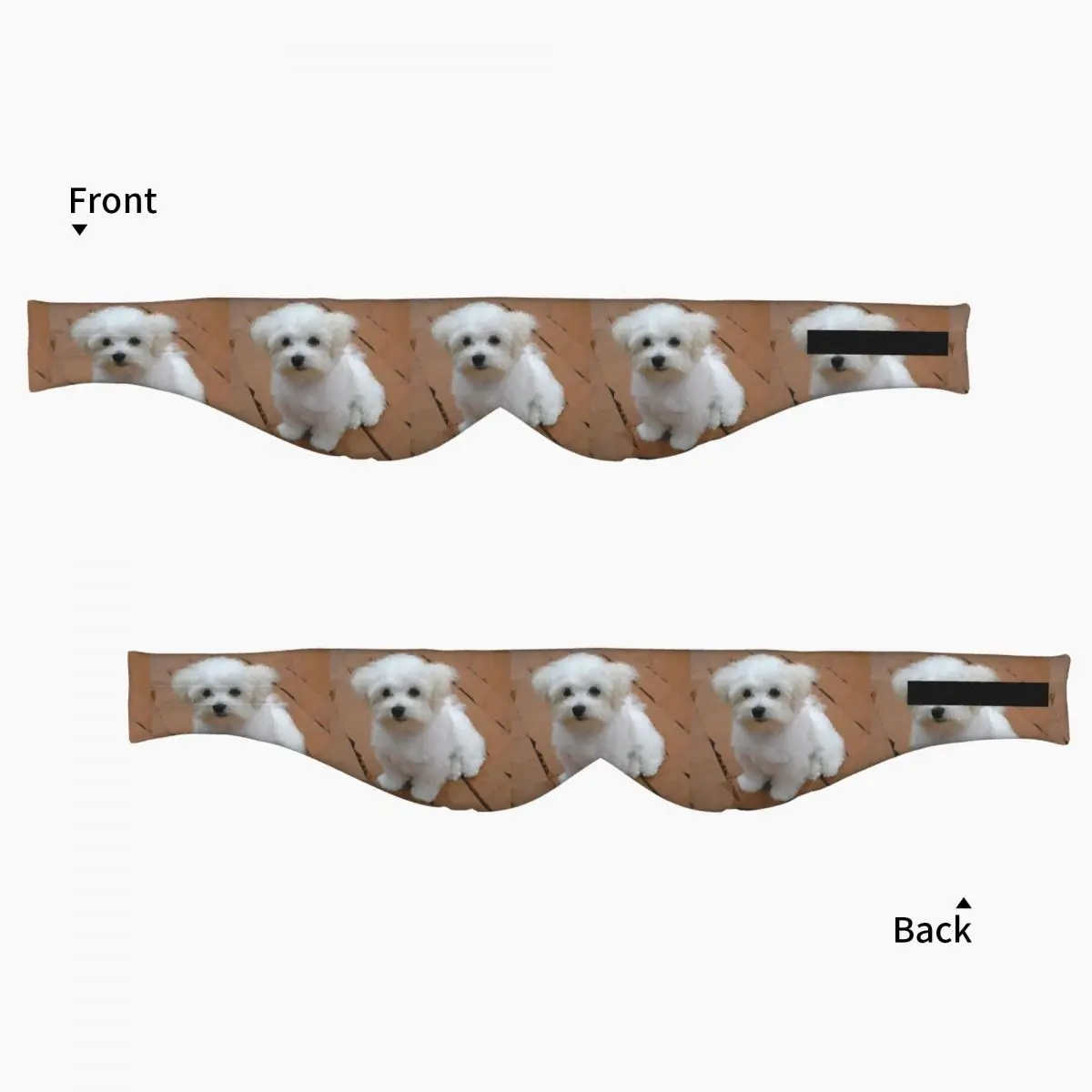 Maltese Puppy Low Poly Geometric Triangles sleep mask Light Blocking Portable Eye Cover for Girls Boys Travel Eyeshade eyepatch view 3