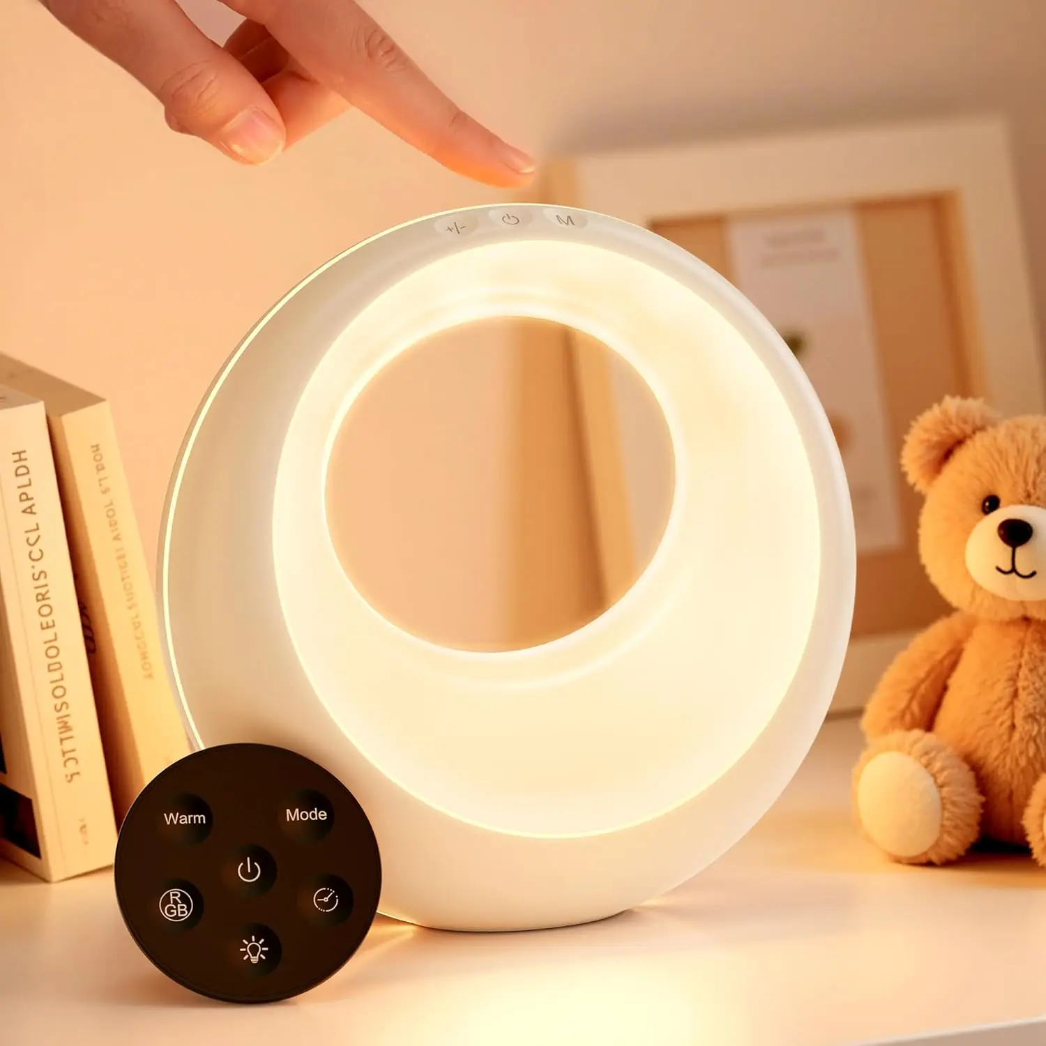 

Touch Bedside Table Lamp, [Sleek Design & RGB Mode] 3 Way Dimmable Small Lamp for Bedroom, Smart Nightstand Lamp for for Living