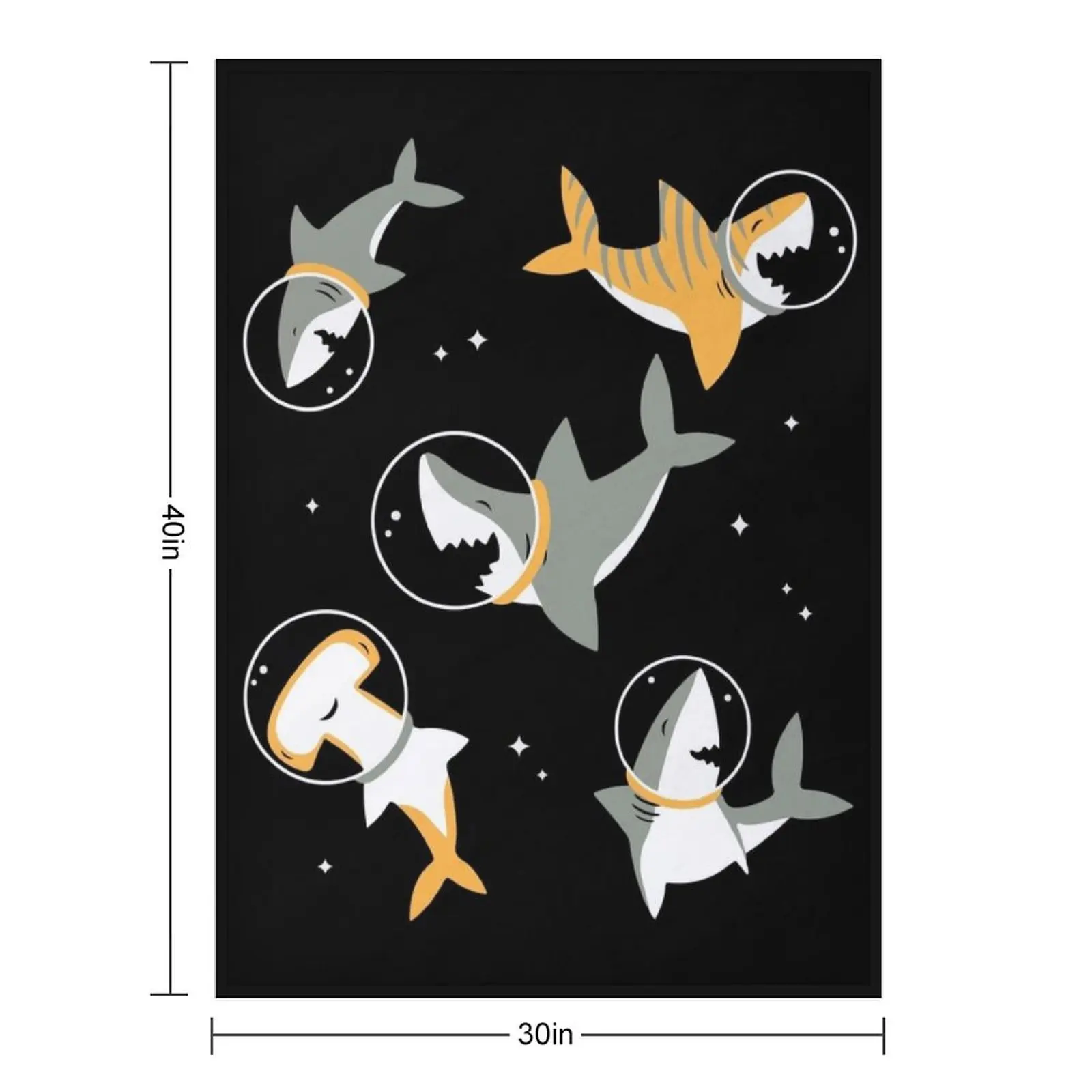 Sharks in Space Throw Blanket sofa bed Baby Tourist Luxury Thicken Beach Polar Blankets
