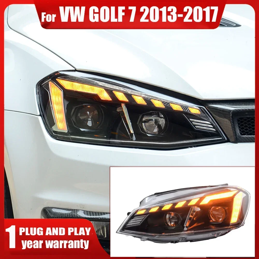 1 Pair Car Styling Car Headlight Assembly For VW GOLF 7 2013-2017 LED Daytime Running Lamp Car Tuning Light  Parts Plug And Play