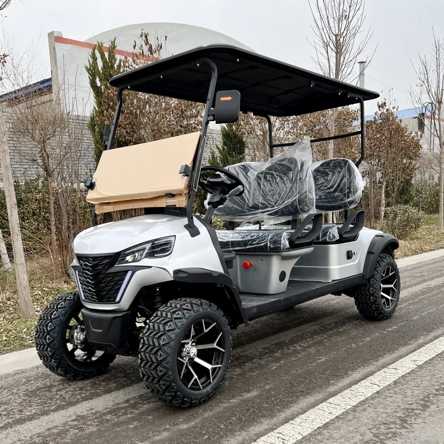 OEM Electric Golf Cart 4 Seater 4 Wheel Disc Brake 14 Inch Multimedia Display 6 Person Golf Cart Club Car Lifted Golf Cart