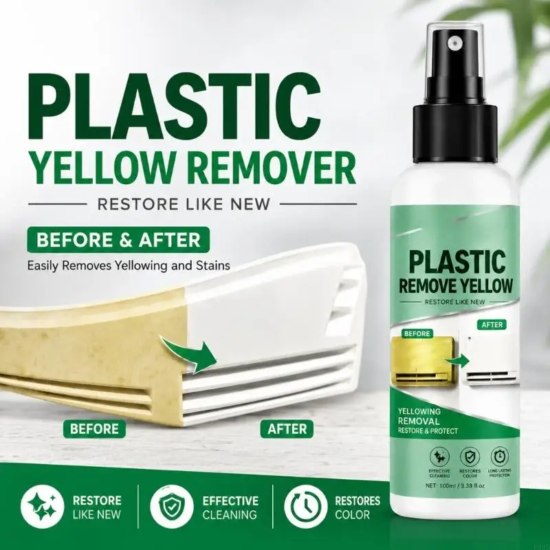  Plastic Trim Care Cleaner for Car Interiors and Household Shells, Yellowed Plastic Formula with Wipe Towel Set
