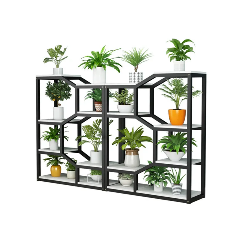 

Flower rack indoor living room floor-to-ceiling multi-layer flower rack balcony wrought iron flower pot hanger office partition