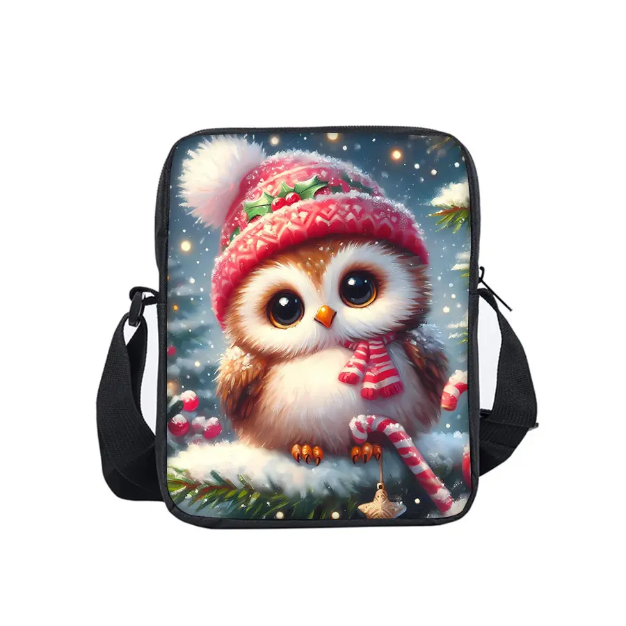 

Cute Pink Owl Pattern Single Sided Messenger Bag for Boy/Girls Children Best Gifts 2D Flat Cartoon Casual Crossbody Bag