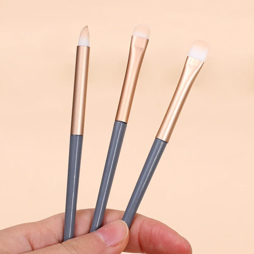 3PCS Eye Shadow Detail Brushes Blending Tool Set Cosmetic Highlighter Lying Silkworm Smudge Soft Hair Brush Blush Beauty Makeup