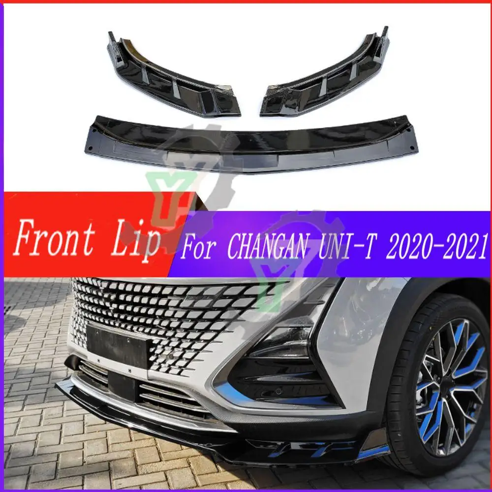 20 21 Car Accessories Front Bumper Lip Spoiler Splitter Diffuser Detachable Body Kit Cover Guard For CHANGAN UNI-T 2020 2021