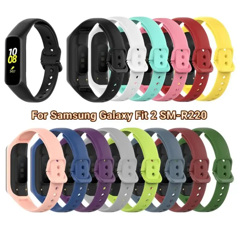 for Samsung Galaxy Fit 2 SM-R220 Silicone Strap Wristband Replacement Bracelet Soft Strap Accessories for Galaxy Fit2 SM-R220