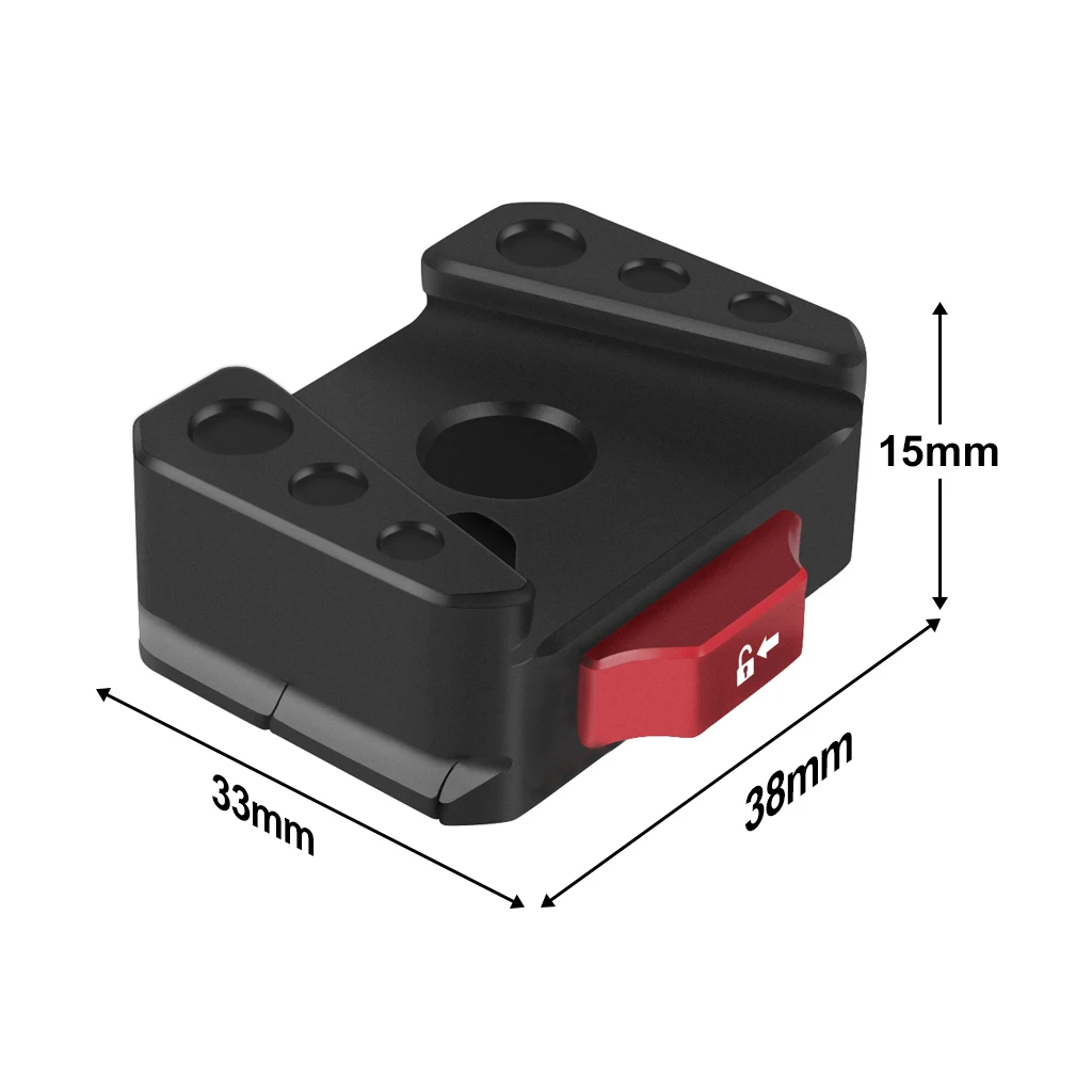 Quick Release Mount Plate Board Anti-Shake Clamp V Port für GoPro 13 Insta 360 DJI OSMO 360 Action Kamera Gimbal Stativ DSLR Käfig – Detail 10