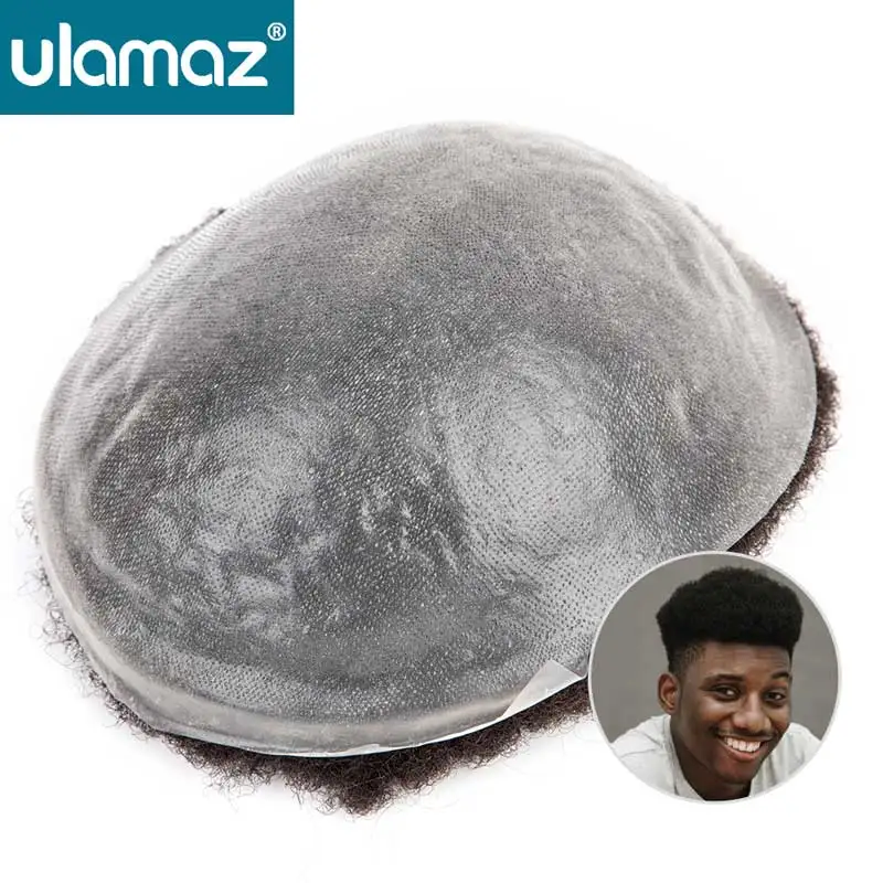 

Afro Curly Toupee Capillary Male Hair Prosthesis Pu With Double Knots Mens Wig Skin Hair System For Black Men Wigs Human Hair