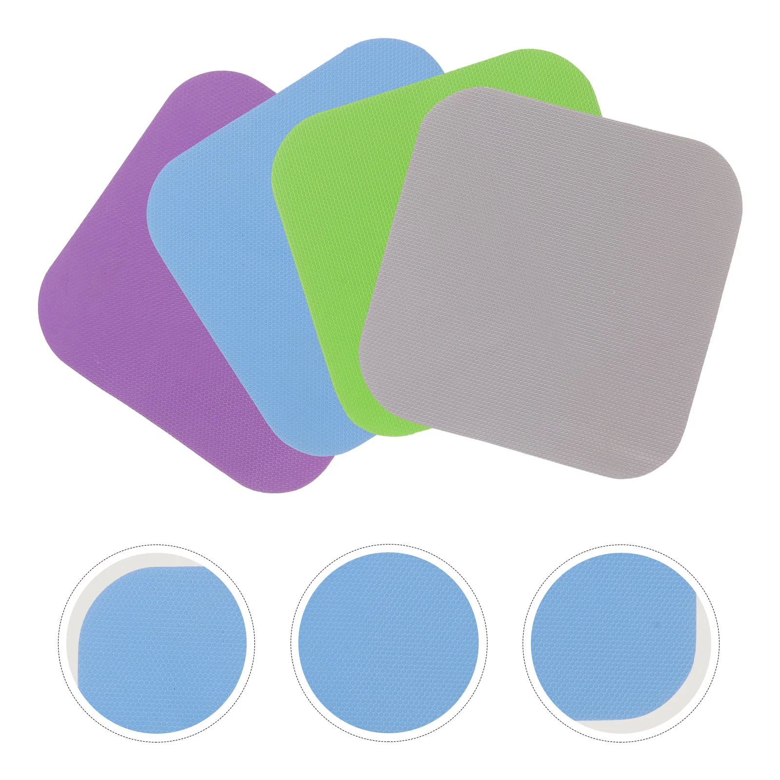 4 Pcs Rubber Bottle Opening Mat Table Coasters Jar Opener Pads Shine Cup Gripper Square Openers