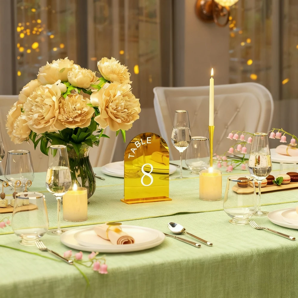 أرقام طاولات الزفاف المصنوعة م - مراجعة Table Number Gold وسعره