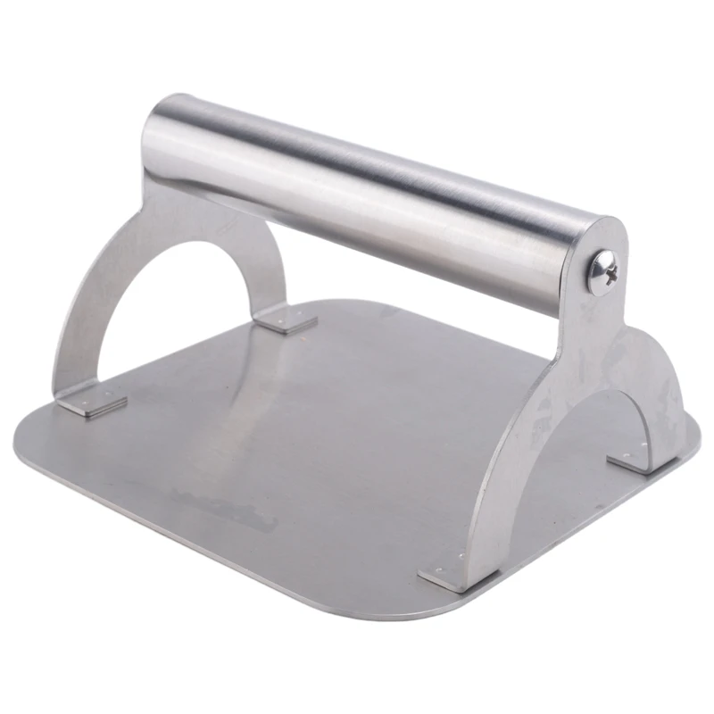 Kitchen Stainless Steel Steak Weight/Bacon with Handle, Heavy-Weight Grill Commercial Grade Burger-A07G