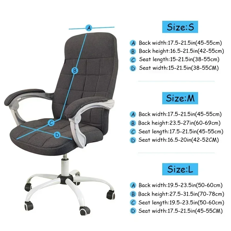 Jacquard Spandex Office Chair Cover Anti-dirty Computer Desk Armchair Slipcovers Dust-proof Rotating Gaming Chair Protector SML