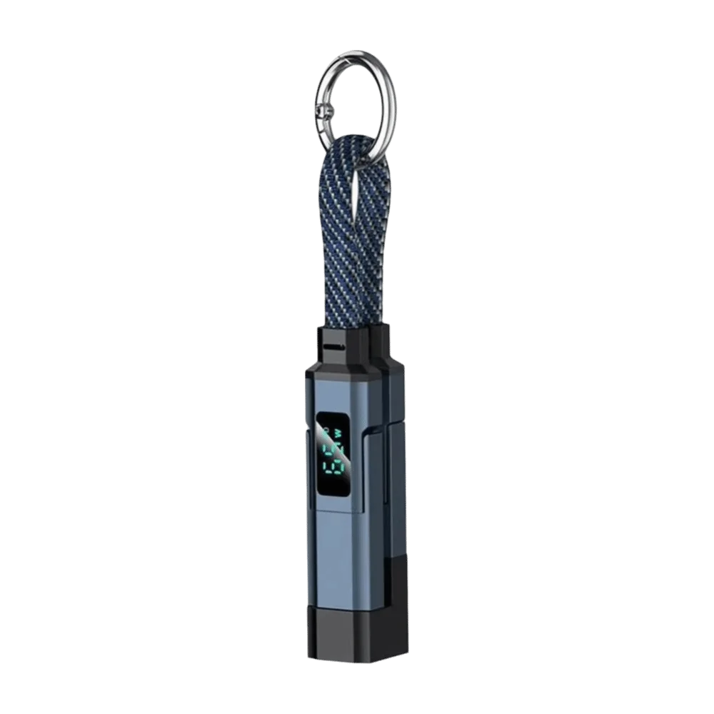 4 in 1 65W Keychain 65W with V/A/W Display PD Fast Charging Cable Fast Charging Type C Portable Fast Charging Cable Emergency