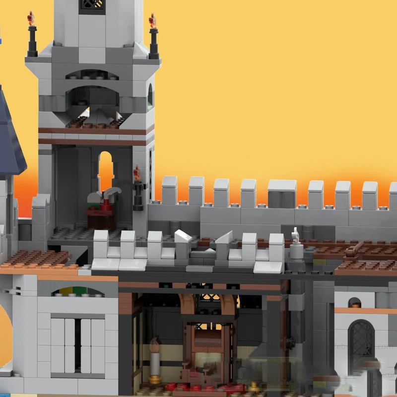 1055 pièces MOC architecture médiévale château sorcier tour modèle assemblage blocs de construction jouet cadeau d'anniversaire pour enfants