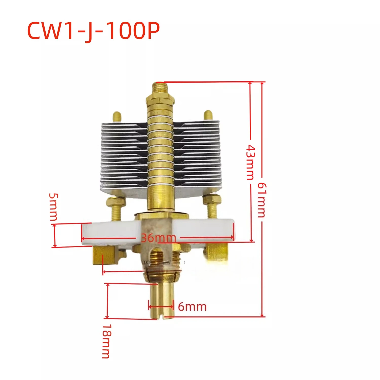 CW1-J50P/G100P High-Frequency High-Precision Ceramic Large-Spacing Air Dielectric Single-Gang Variable Capacitor