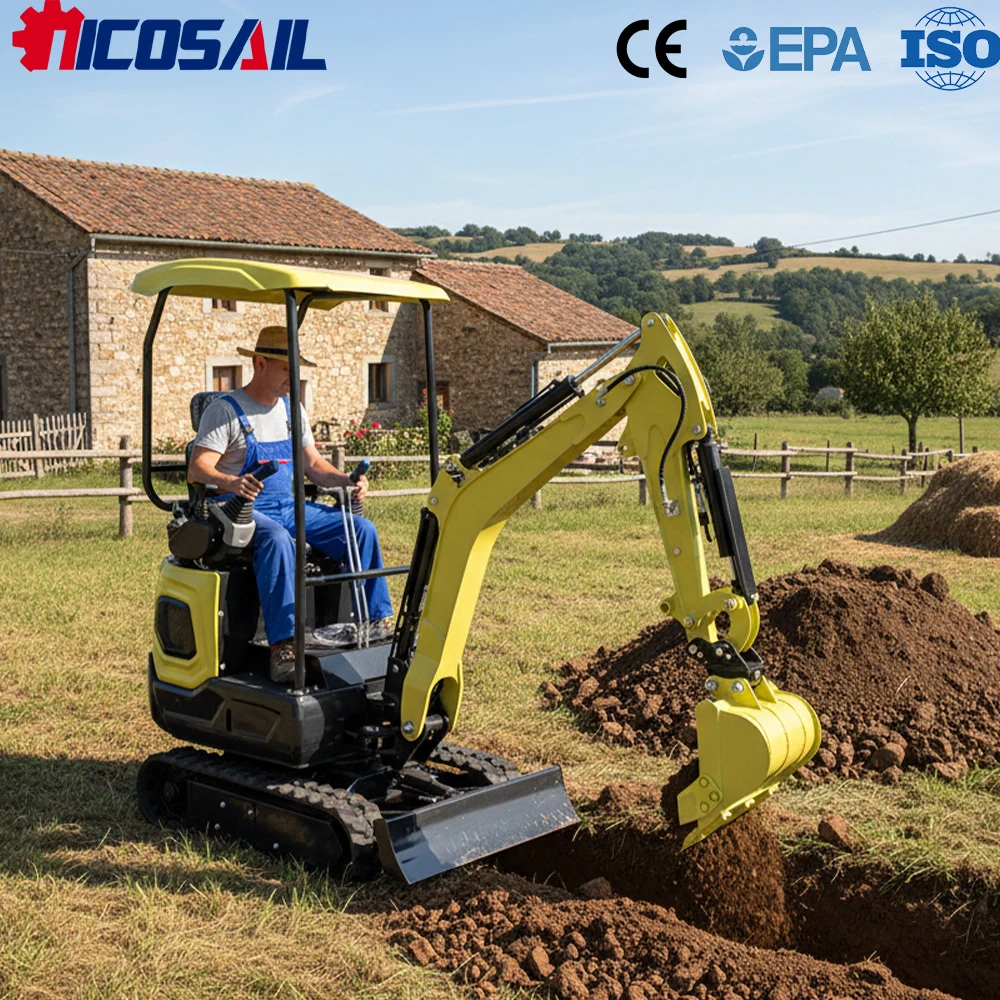 

Mini 1.2 Ton Excavator Custom Euro 5 CE Compact Hydraulic Digger for Construction Farm and Field Work
