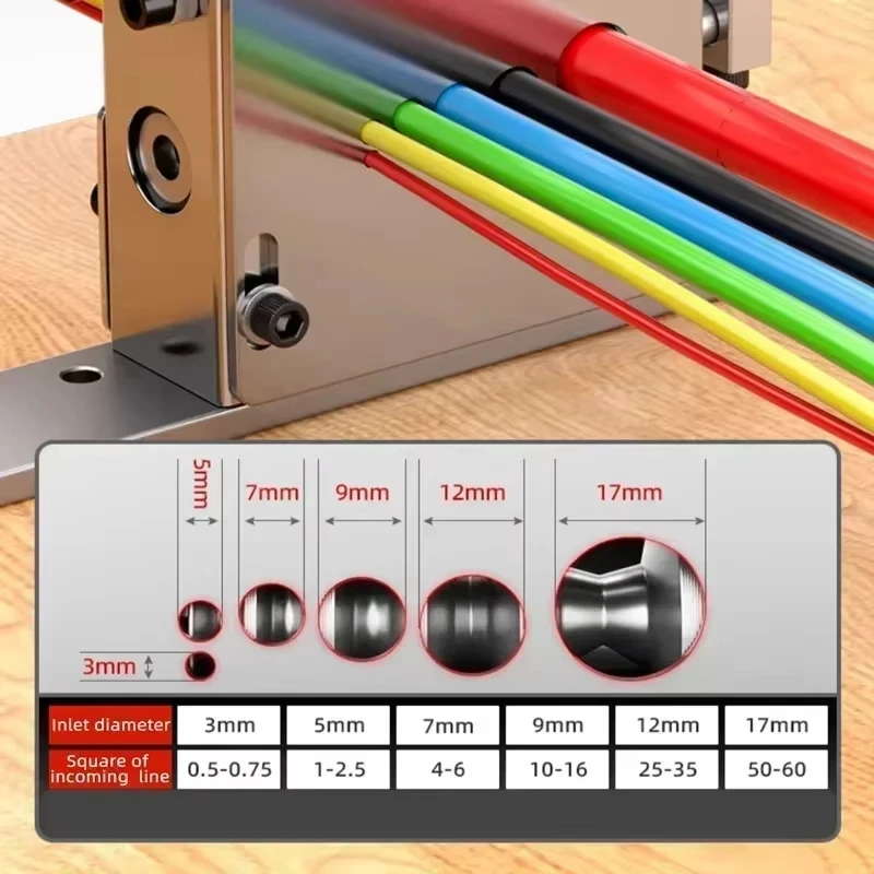 Automatische kleine elektrische draadstripper 6-gaats 5-rail koperkabelafstripper Tijdbesparend en arbeidsbesparend stripgereedschap