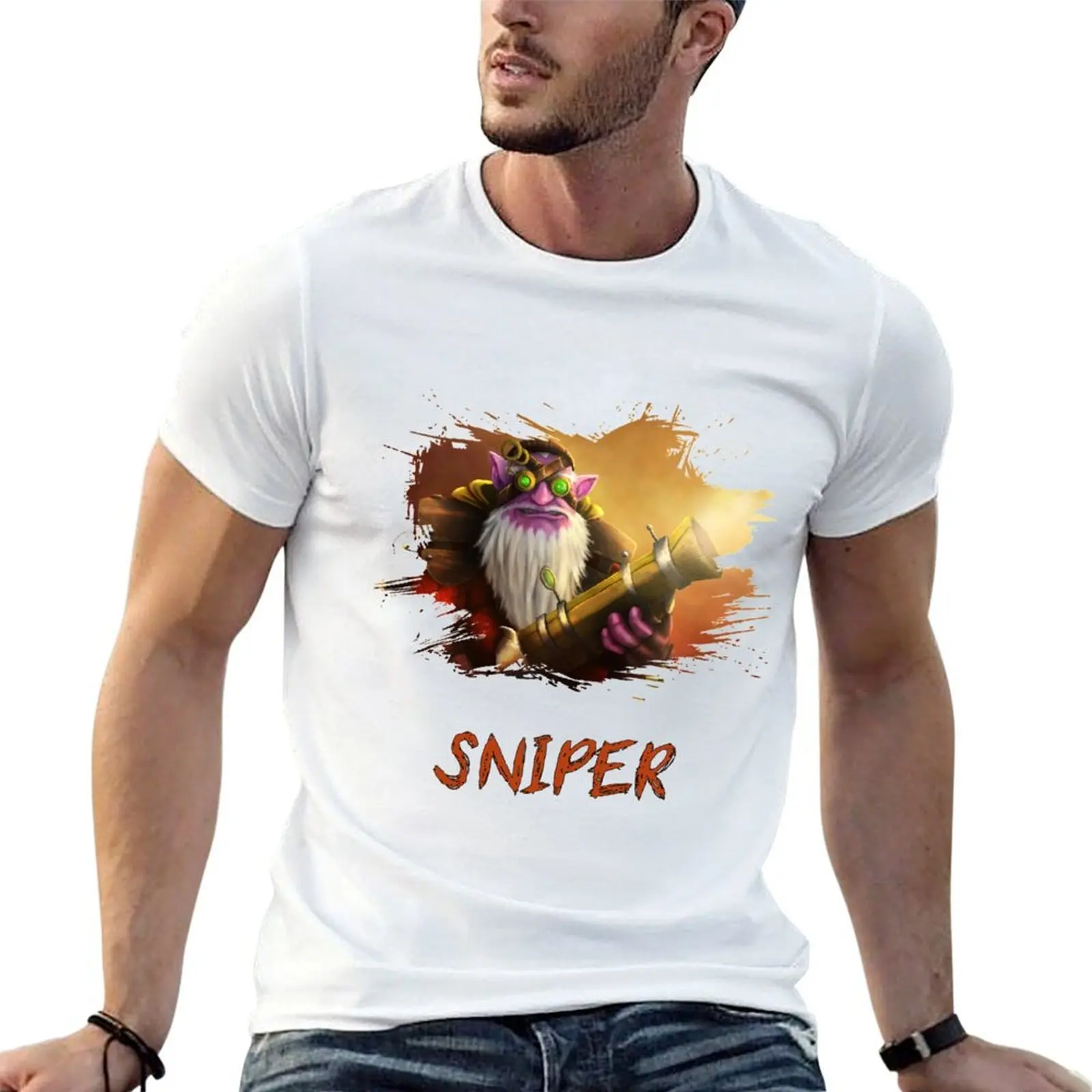

Dota 2 Sniper T-Shirt man t shirt luxury t shirts designer T-Shirt