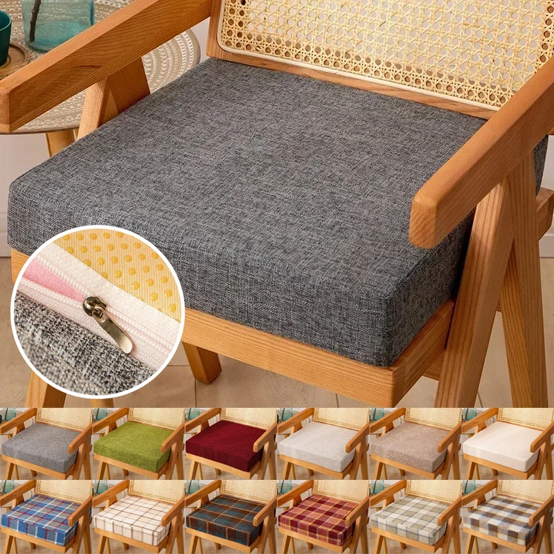 

Plus Hard High Density Sponge Sofa Cushion Solid Wood Redwood Window Mat Tatami Chair Linen Cloth Square Cushion 5-8cm Thickness