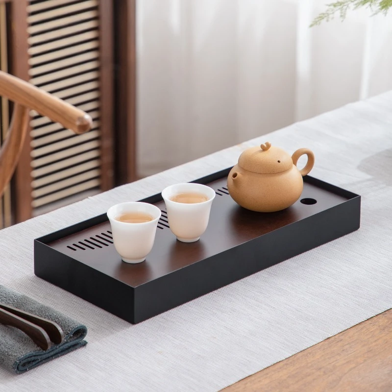 

Luxury Bamboo Tea Tray Modern Home Kong Fu Rectangular Tea Tray Shapes Serving Drainage porcelana para cozinha Tea Supplies