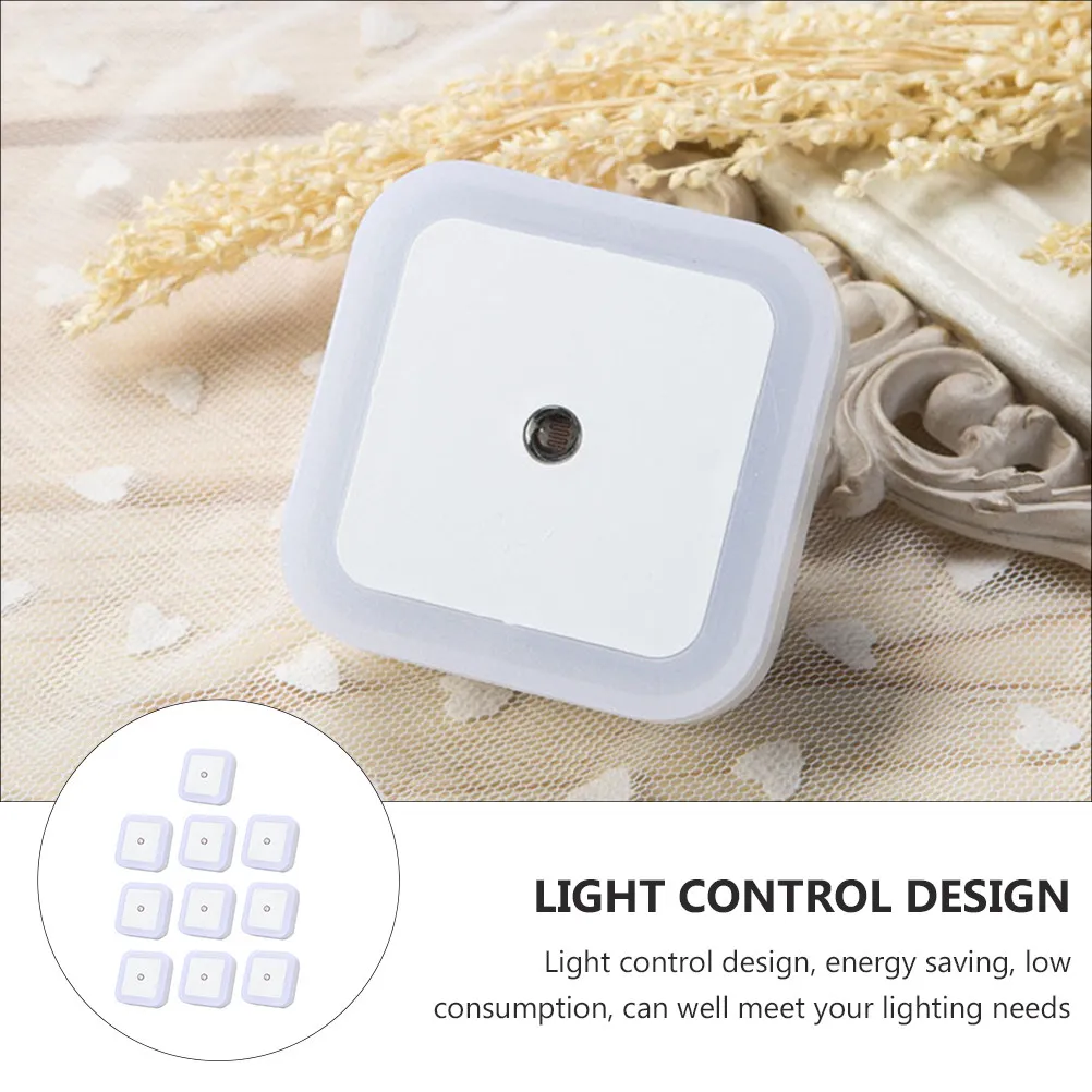 10個入りルームナイトライト-ledナイトライト-米国プラグ対応-高性能abs素材-快適な光感-広範囲に適用可能