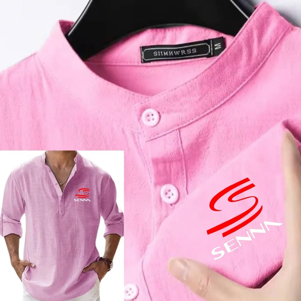 camisas-masculinas-ayrton-senna-drive-to-perfeicao-henley-camisa-respiravel-leve-algodao-linho-manga-comprida-camisetas-na-moda