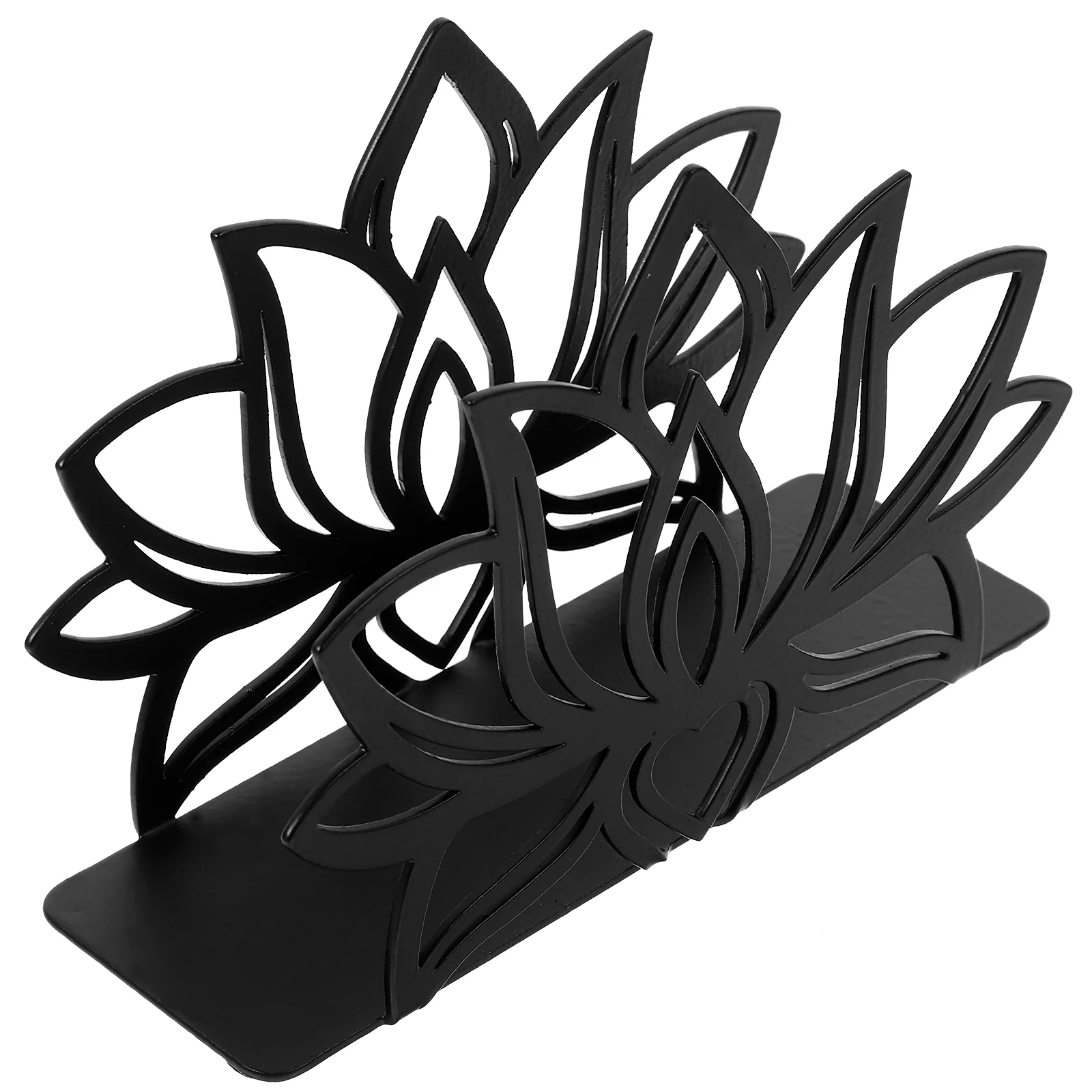 

Napkin Holder Lotus Storage Paper Tissue Dispenser Decorative Tabletop Holders Black Iron Vintage Office