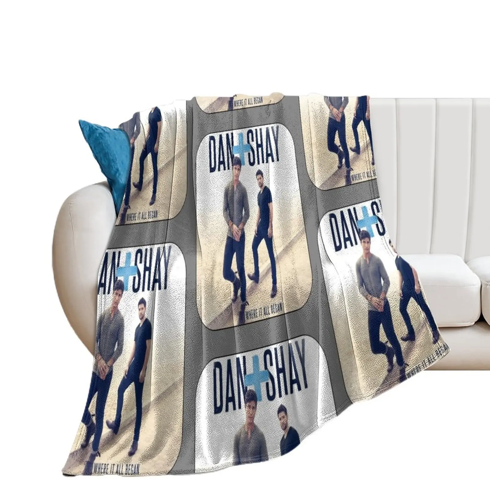 Women_s Dan Shay Album Throw Blanket Plaid on the sofa Designers Blankets