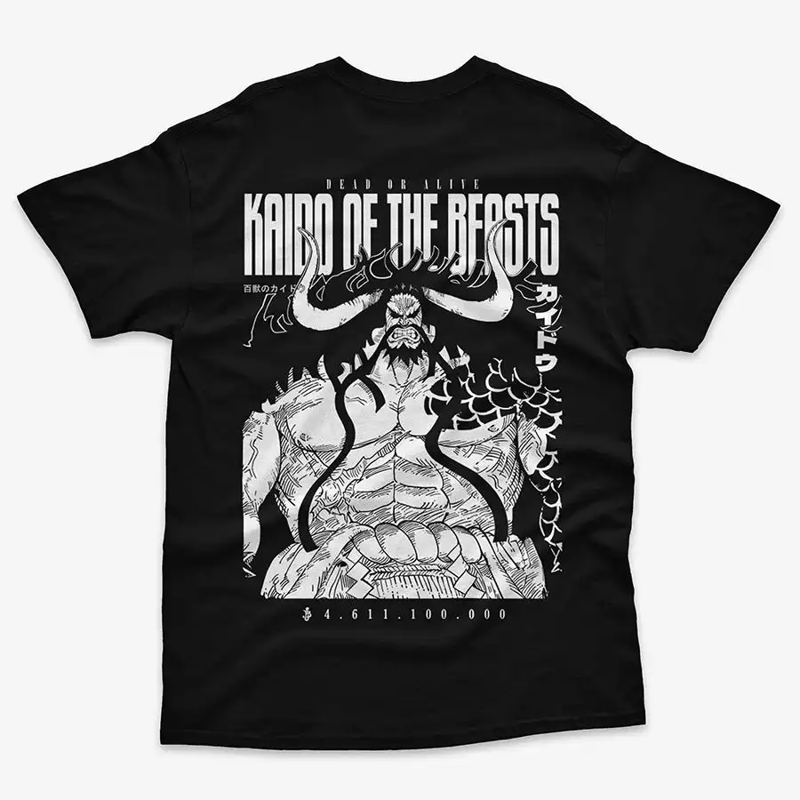 T-shirt graphique One Piece Kaido of The Beasts Dead or Alive Bounty, Anime Manga Streetwear, t-shirt surdimensionné en coton