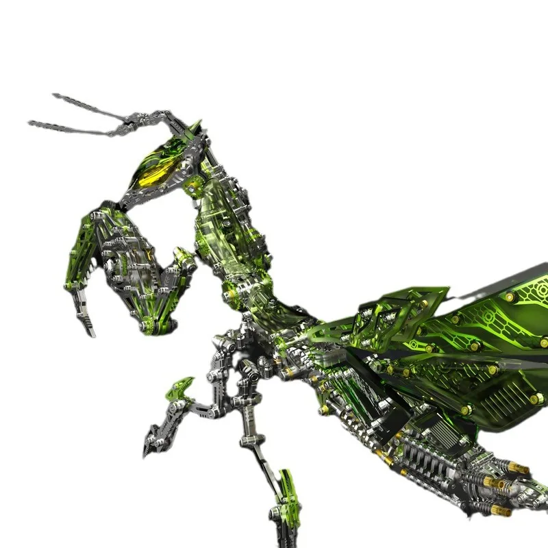 

Mechanical Mantis Swordsman Stainless Steel Metal Assembled Model Manual Movable Magnetic Lighting Creative Toy Gift Male