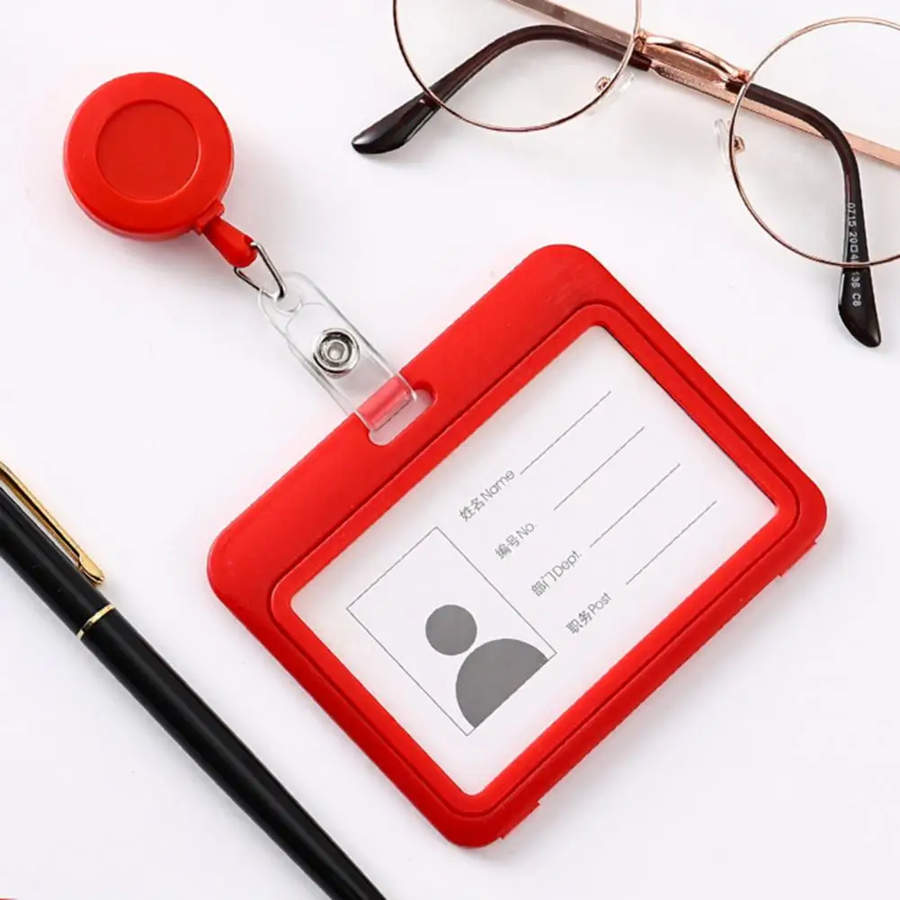 Work License Id Card Holder Aluminium Alloy Staff Badge Holder Secure Id Card Case for Work Permits Employee Name Badges