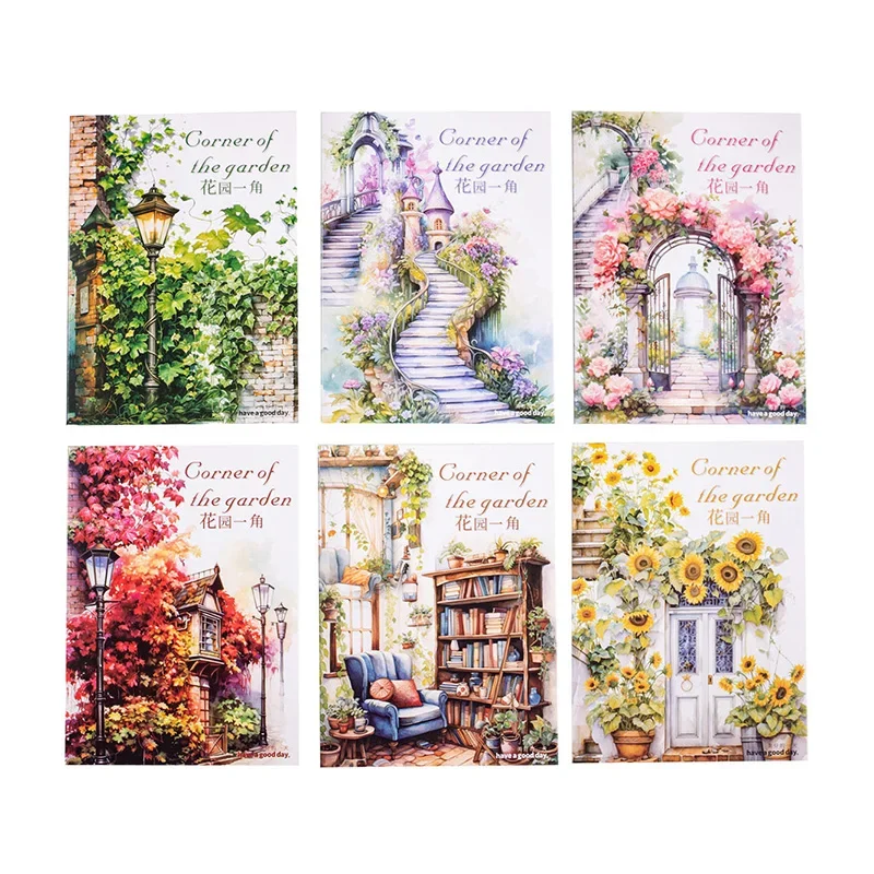 30pcs/pack Garden Landscape Scenery Stickers Kit Transparent PET Scrapbooking Materials Vintage Style DIY Diary Album Sticker