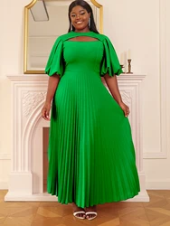 Summer Fuchsia Pleated Dress for Evening Night Crew Neck Chest Cut Out A Line Flowy Dresses Elegant Plus Size Events Gowns