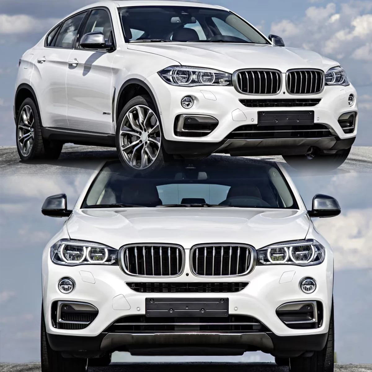 شوايات السباق لسيارات BMW BMW X5 F15 X6 F16 X6M F86 X5M 2013-2018 xDrive 30i 35d 40i M50i OEM نمط أسود استبدال الشبكة الأمامية #1