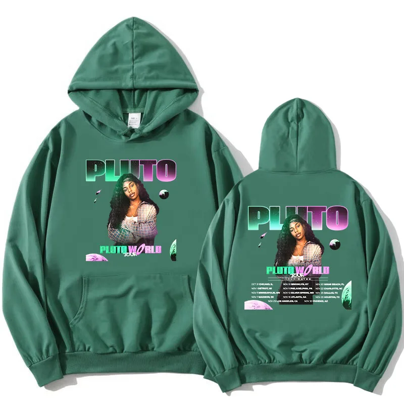 

PLUTO WORLD Tour 2025 Hoodies Fashion Singer Graphic Printing Sweatshirts Long Sleeve Autumn Hooded Pullovers Streetwear Women