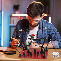 NEWACALOX  Magnetic Soldering Third Hand PCB Holder Heat Gun Stand Heavy Duty Welding Workstation Large Base Soldering Station