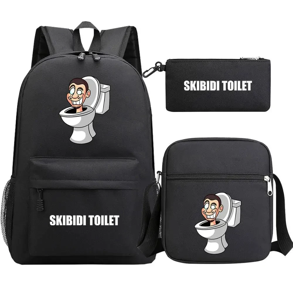 Skibidi Toilet Backpack Camera Man Primary Middle Students Schoolbag Boys Girls Anime Cartoon Mochila Birthday Children Gift