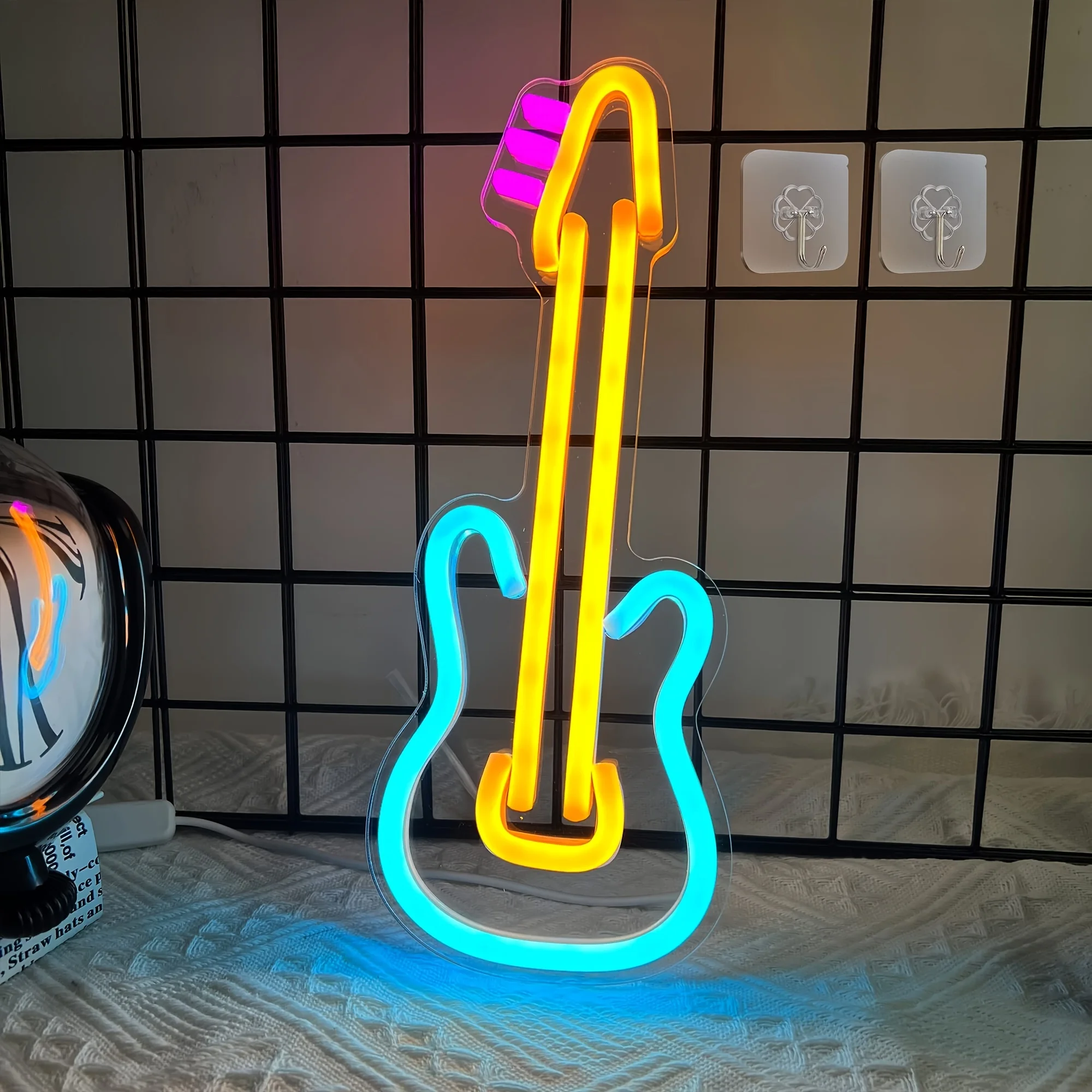 Vibrant LED Neon Guitar Light -Creates Magical Music Studio Atmosphere - Perfect Wall Decor &  Music Lovers Gift