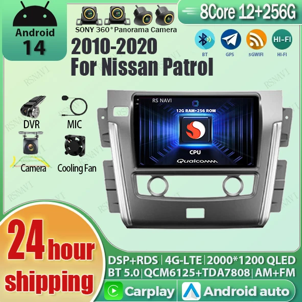 

Android 14 Carplay Auto 2K Screen Car Radio Multimedia Player For Nissan Patrol Y62 2010 - 2020 Autoradio Stereo 2din Head Unit