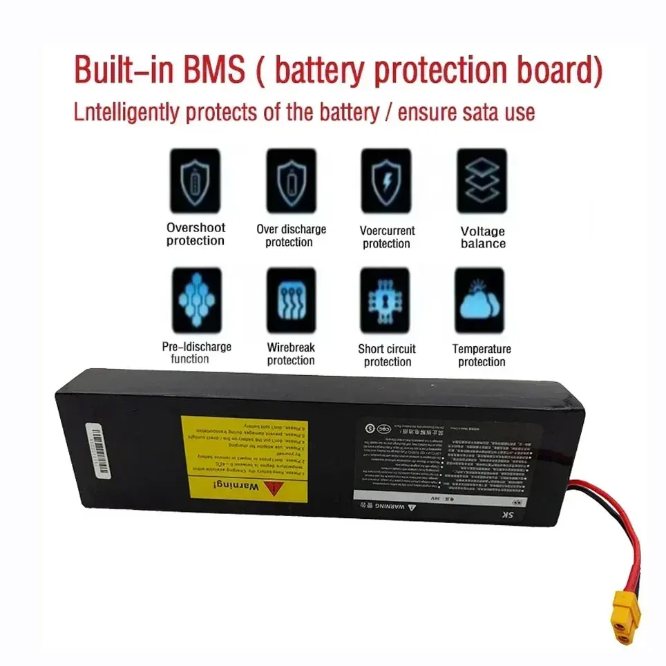 36 فولت 10S3P 100000 مللي أمبير 18650 بطارية ليثيوم أيون قابلة للشحن 2000 واط مدمجة BMS مناسبة للدراجات البخارية الكهربائية KUGOO S1، S2، S3