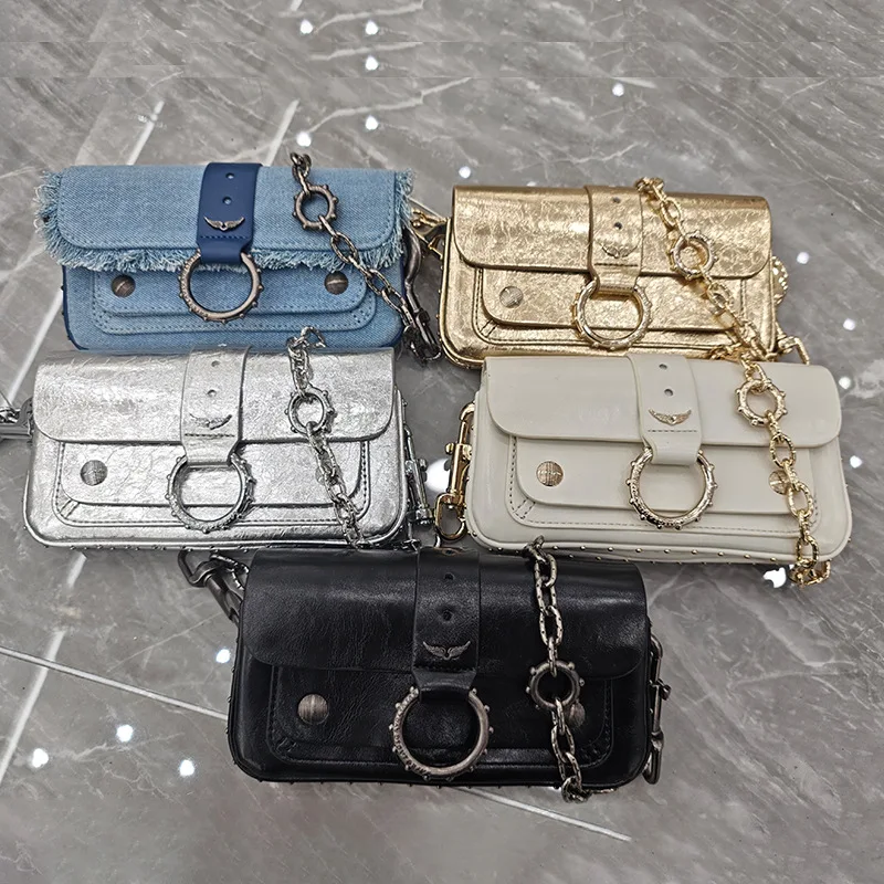 حقيبة كلاسيكية ZV للنساء من الجلد مربعة صغيرة عصرية متعددة الاستخدامات بجناح تحت الإبط بكتف واحد وحقيبة كروس مائلة مناسبة يومية