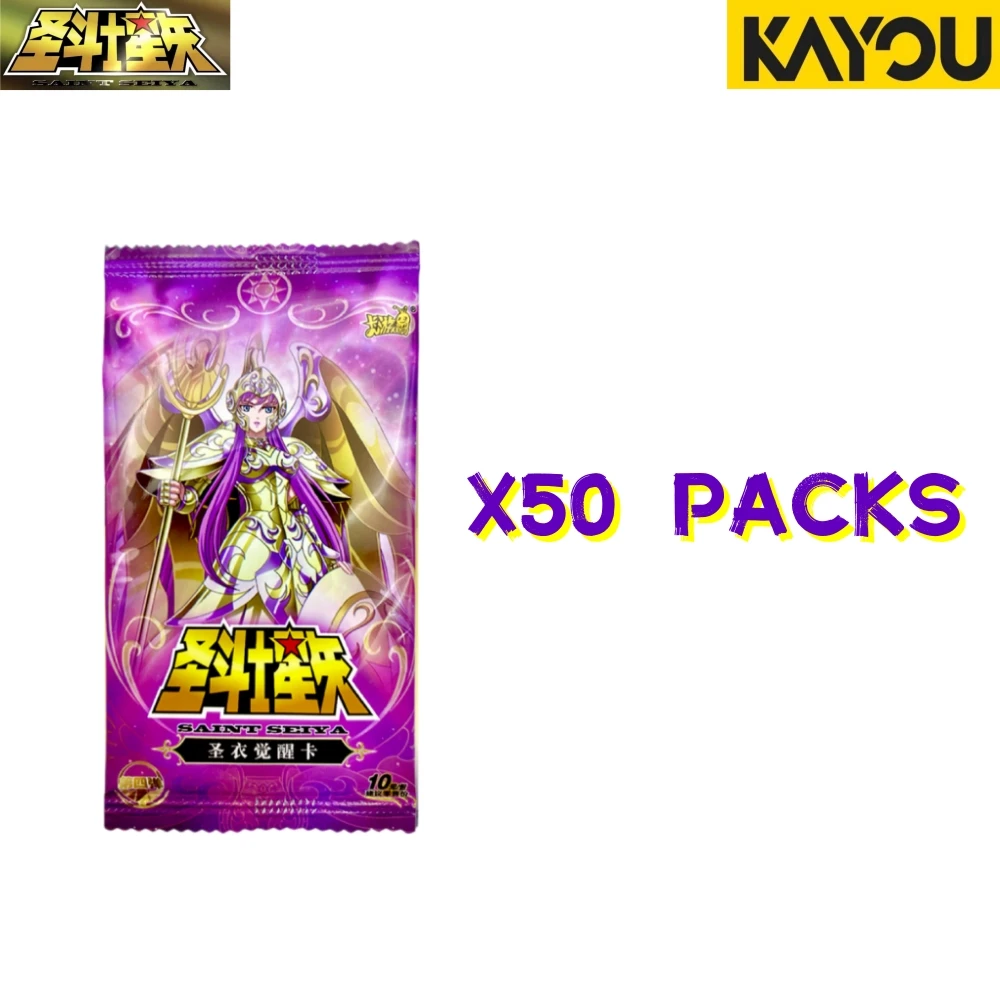 Cartes Kayou Saint Seiya 50 paquets Tier4Wave3 sans boîte carte Anime TCG Athena Marin Shaina carte à jouer à collectionner jouet et cadeaux de loisirs