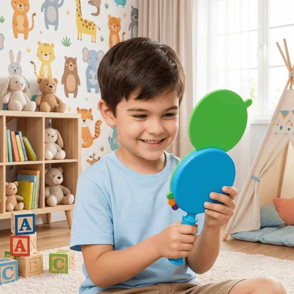 

Round Emotional Cognition Mirror Cartoon Funny Imitation Cartoon Mirror Expression Ability Portable