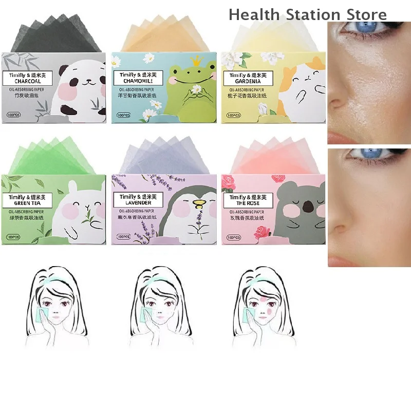 300Pcs Face Oil Blotting Paper, Protable Facial Cleansing Oil Control Absorbing Tissues Straight Face Blotting Sheets