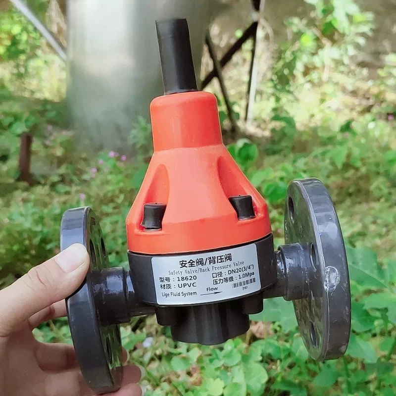 PPH Stainless Steel Plastic UPVC Flanged Back Pressure Safety Valve/Pressure Relief Valve DN15/20/25 Pressure Regulation