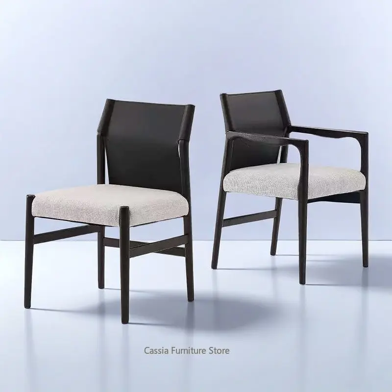 High-End Designer Modern Minimalist Upholstered Dining Chair with Backrest for Home Restaurant Hotel Showroom